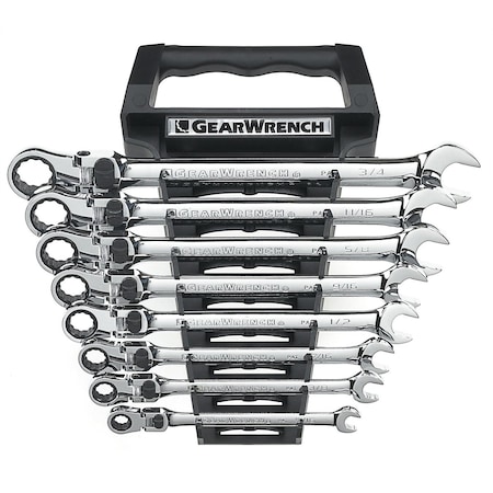 Gearwrench 8 Piece SAE  XL Locking Flex Head Ratcheting Wrench Set EHT85798